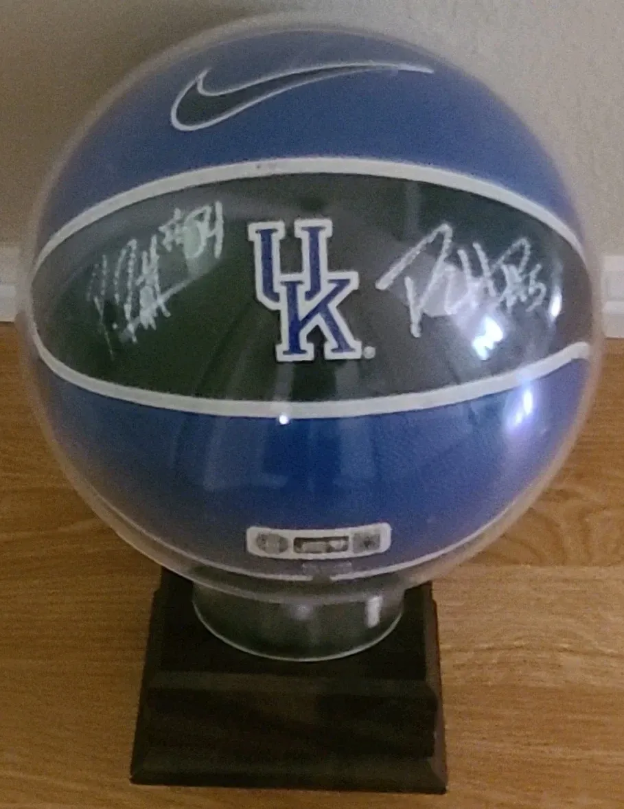 Patrick Patterson & Ramon Harris Signed Kentucky Wildcats Nike Basketball w/ Case